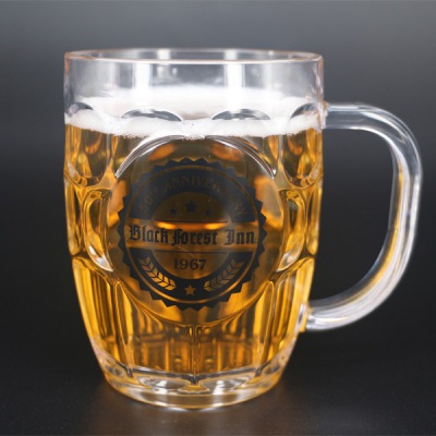 Large plastic beer mug