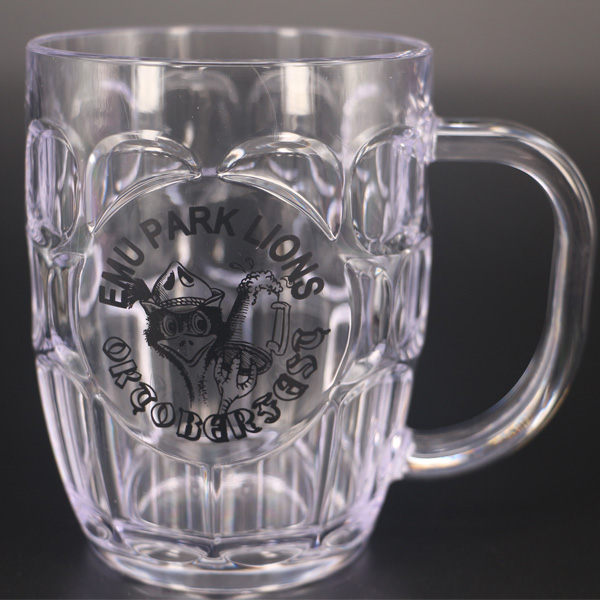 Promotional transparent 20oz oktoberfest beer mug plastic dimple mug